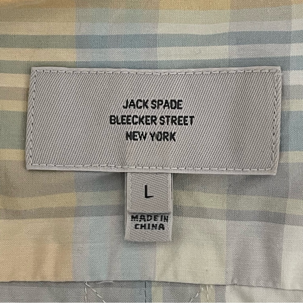 Jack Spade Shirt Mens Large Plaid Print Button Up Cotton Spring Short Sleeve - Picture 15 of 16